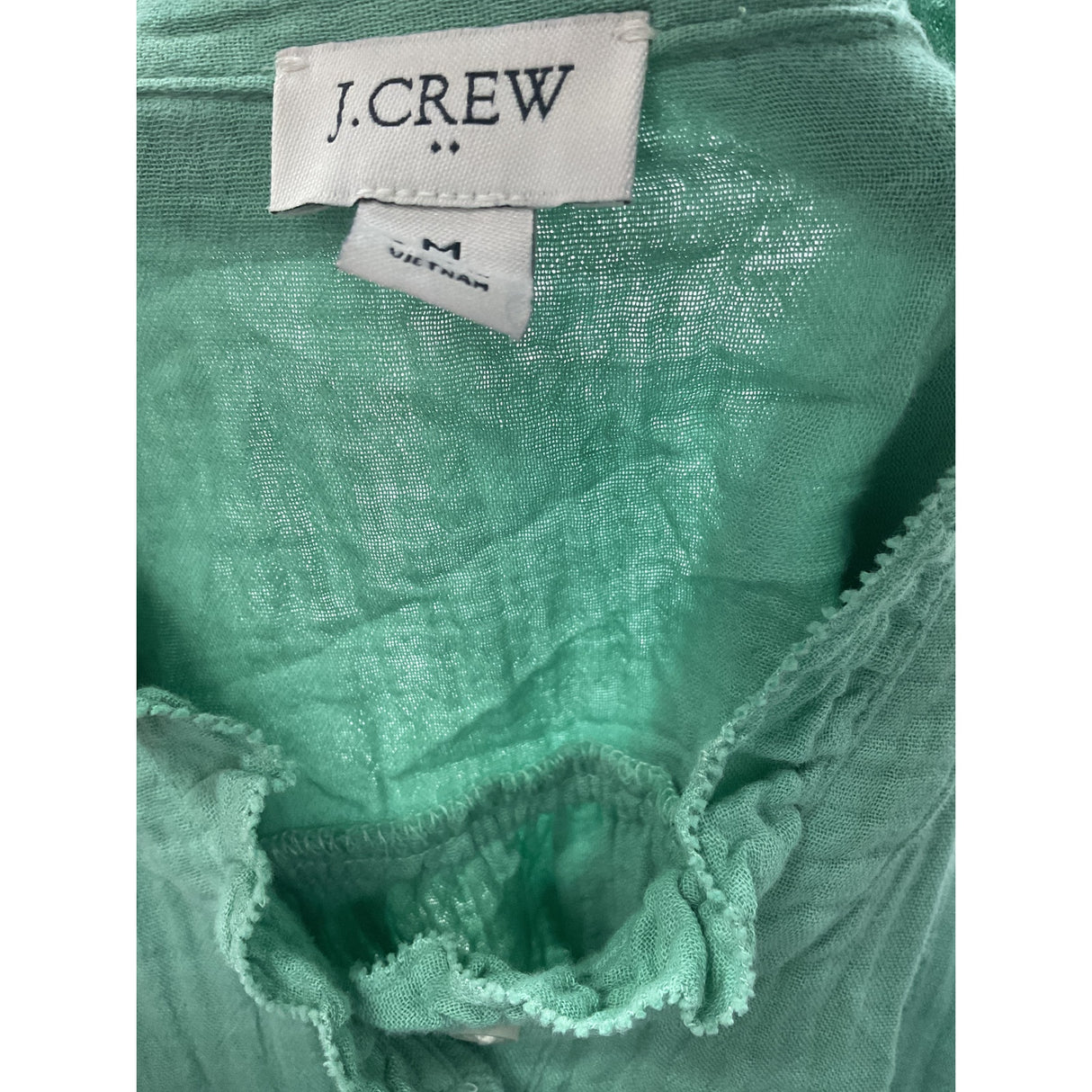 J. Crew Green Cotton Blouse - Women's Medium