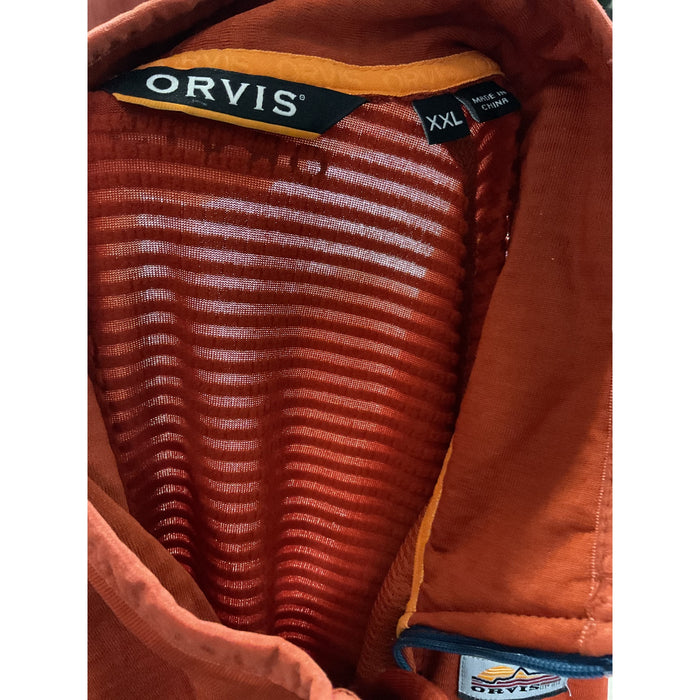 Orvis Men's Orange XXL Henley Sweater