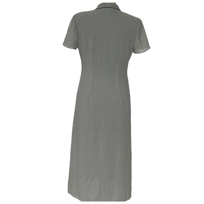 Talbots Gray 100% Cotton Midi Shirt Dress