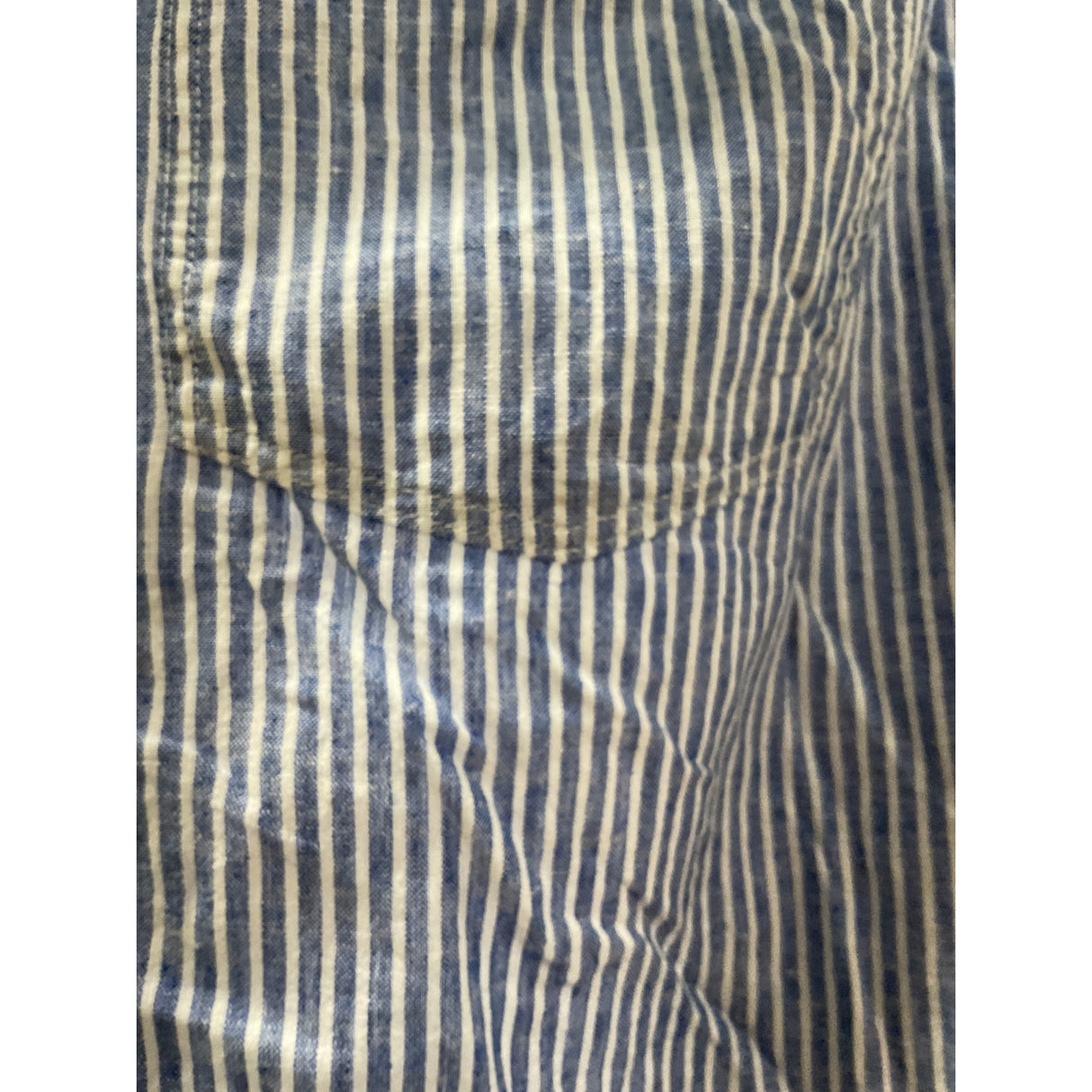 ZARA Linen Striped Button-Up Top