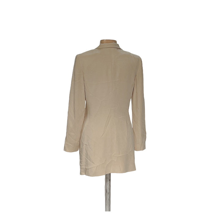 Ann Taylor Cream Silk Overcoat Women's Coat