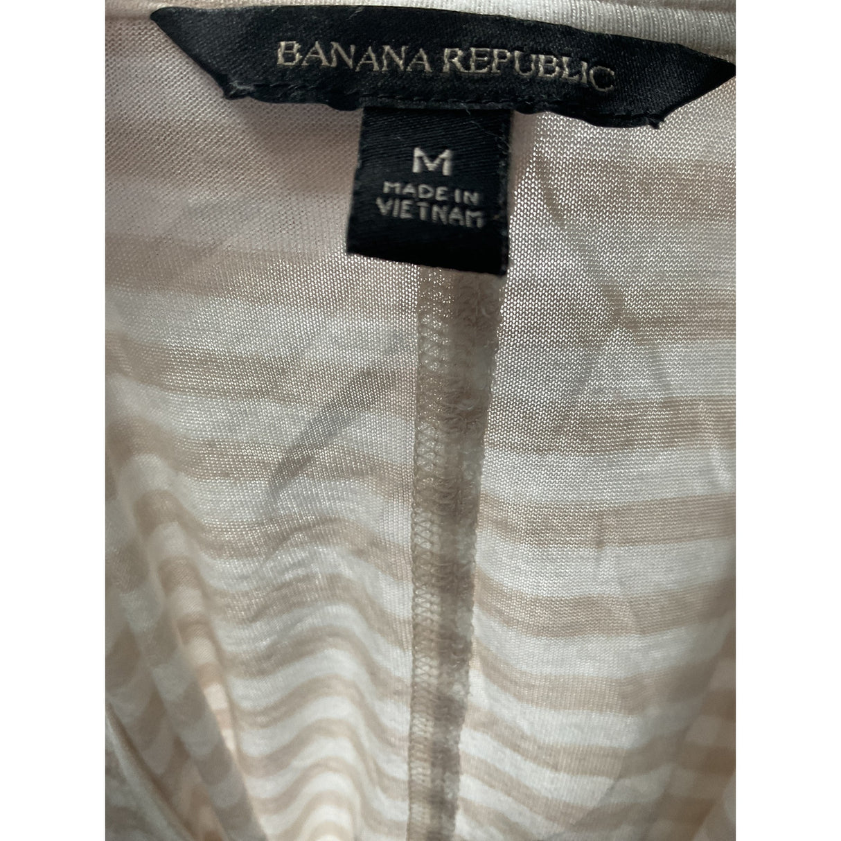 Banana Republic White Modal Striped Blouse, Size M