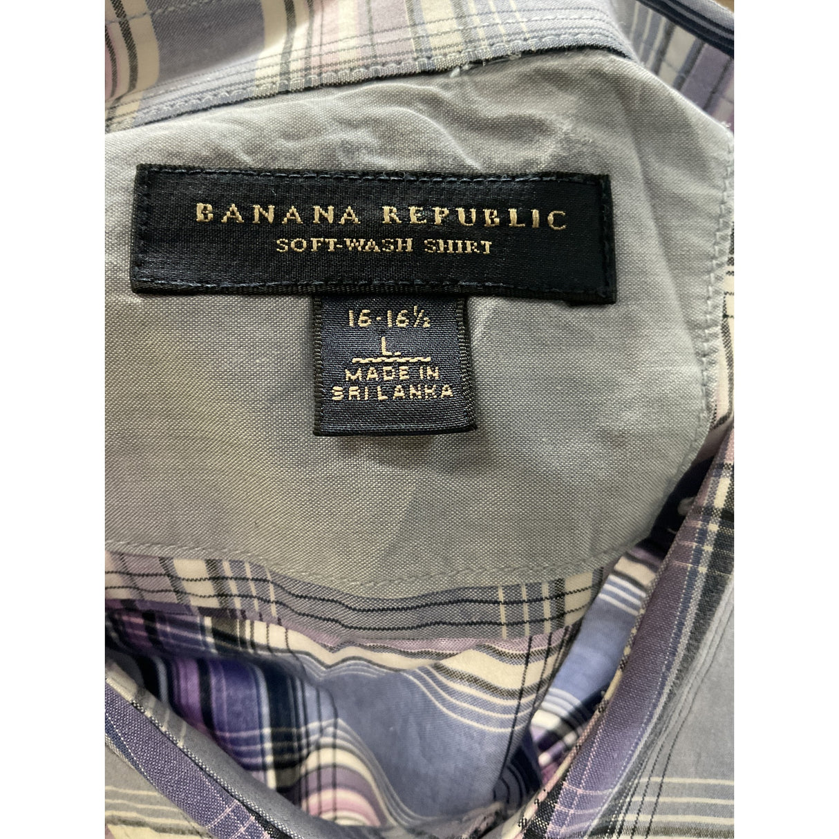 Banana Republic Men's L Purple Plaid Shirt