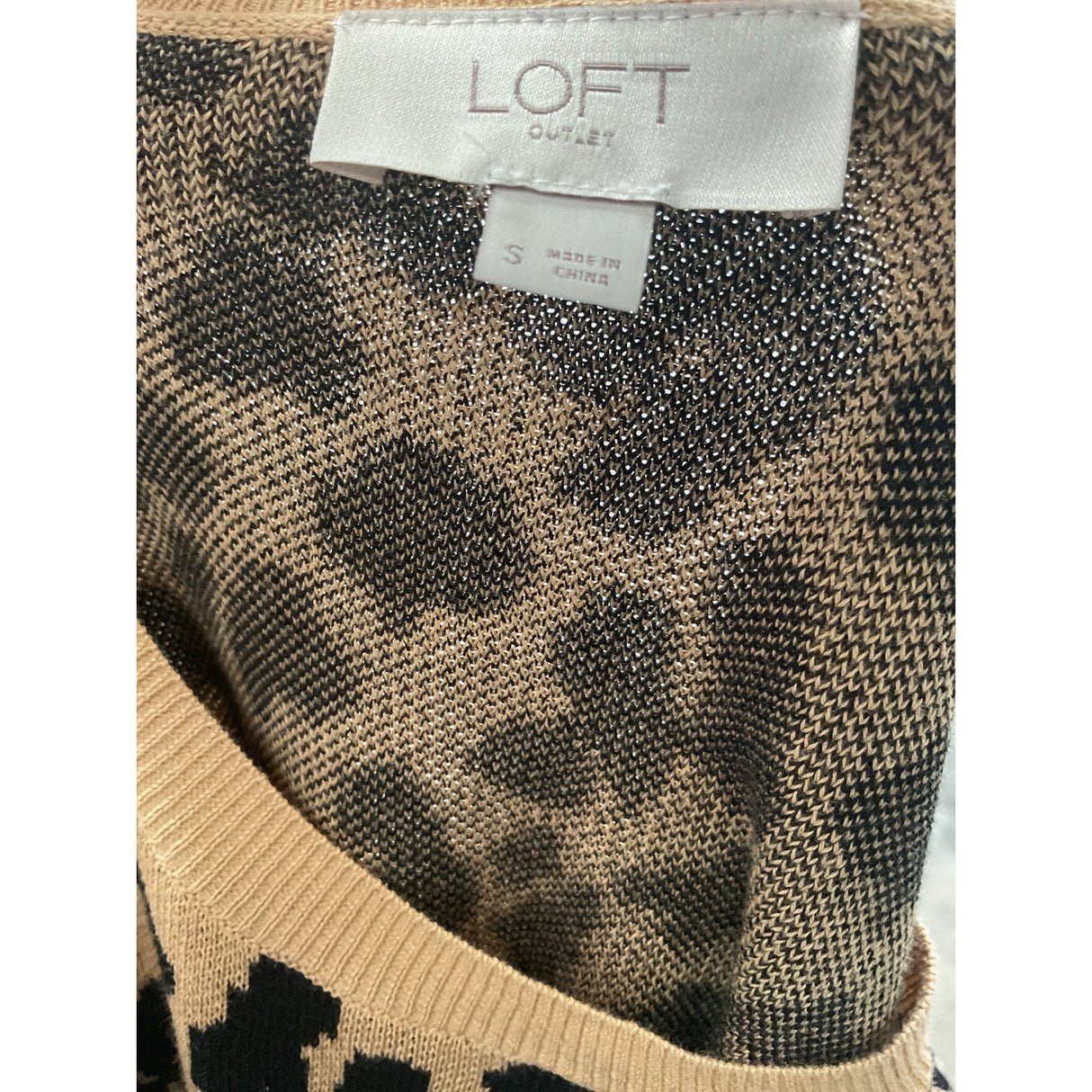 LOFT Multicolor Animal Print Sweater Dress