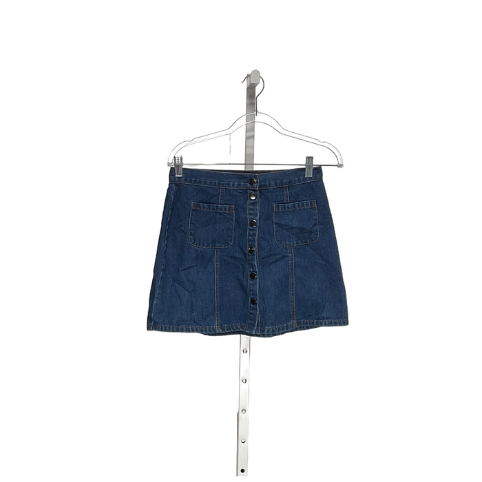 BDG Blue Cotton Mini Skirt (Petite/Size SP)