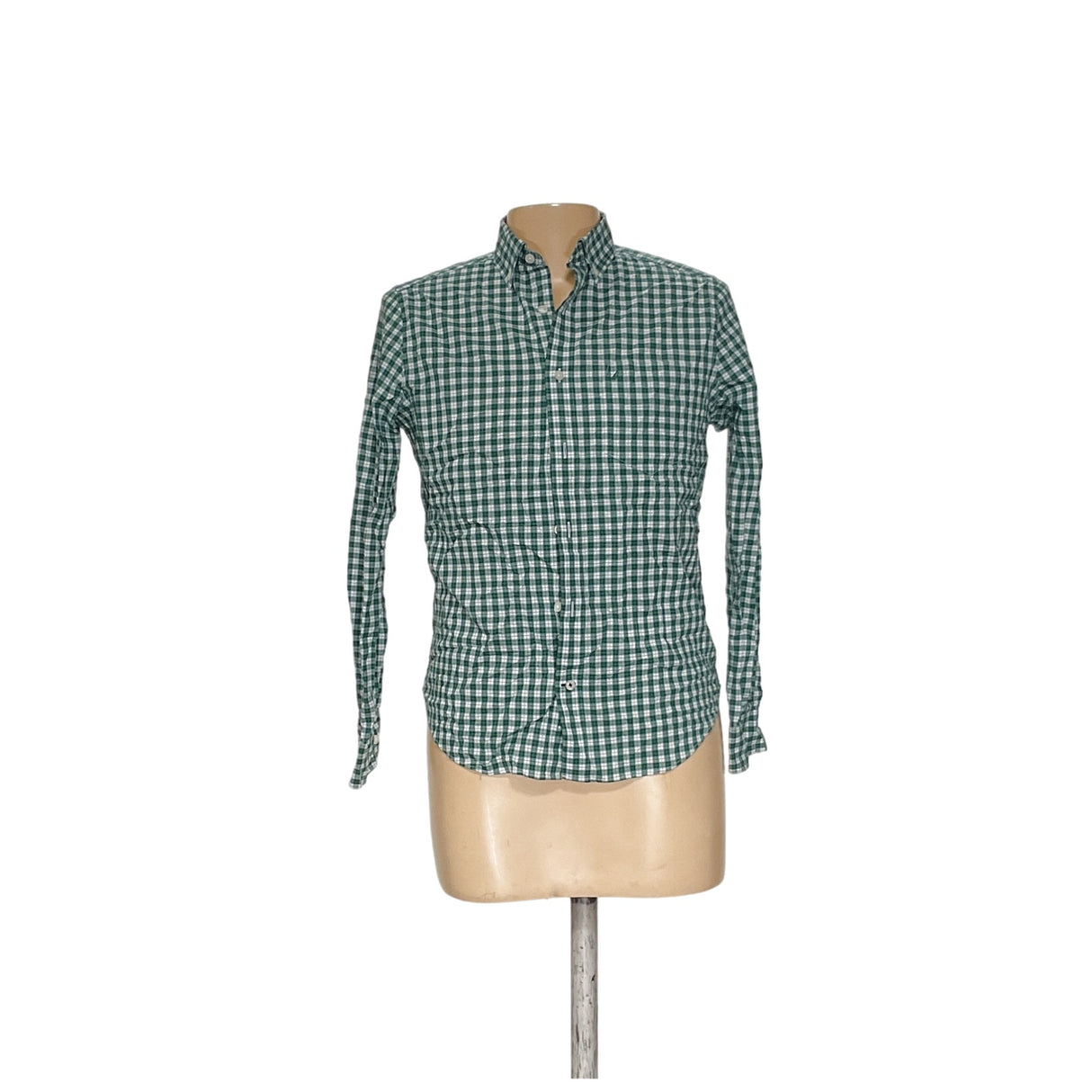 Nautica Men's Green Cotton Button-Up Shirt