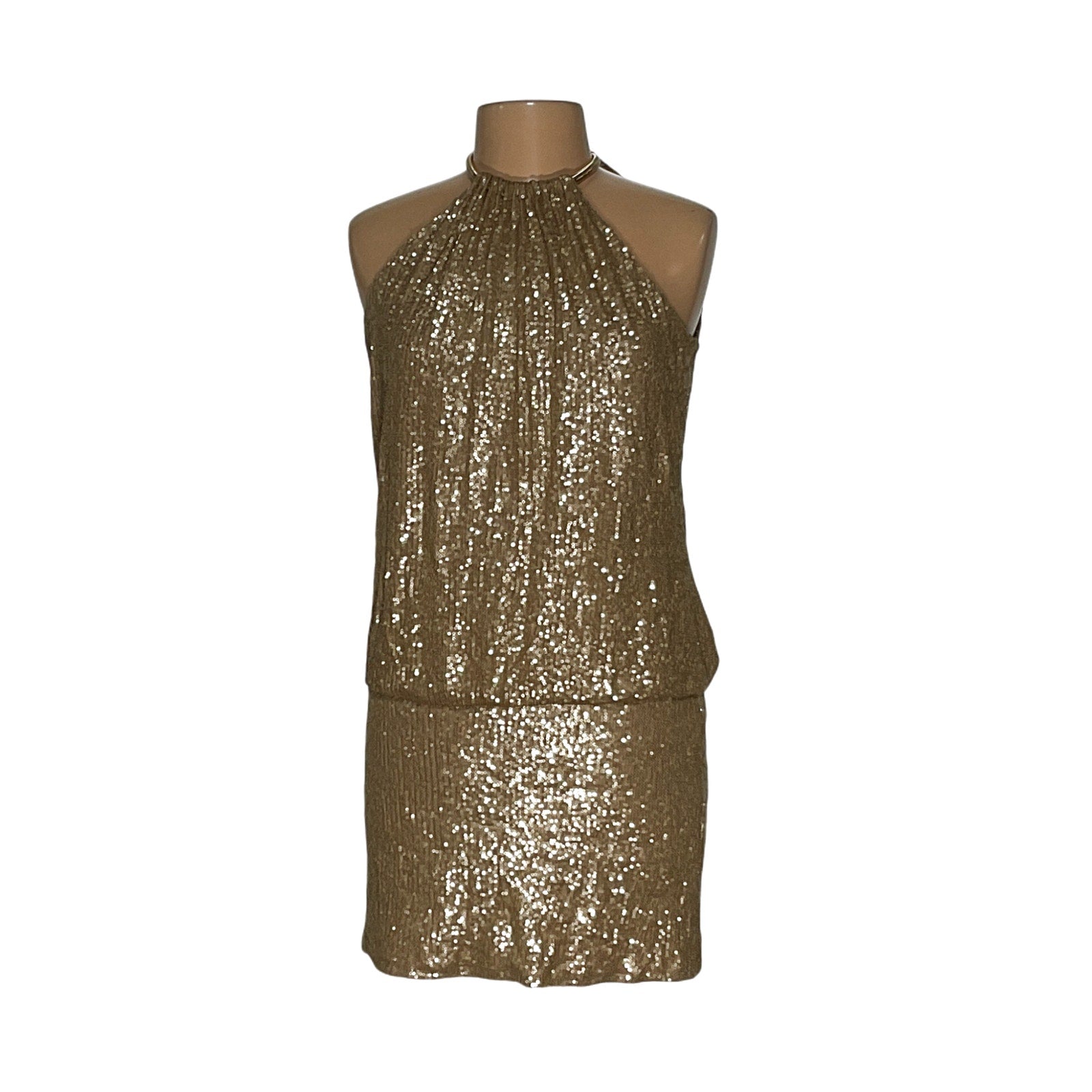 LAUNDRY offers BY SHELLI SEGAL Gold Sequin Sleeveless Mini Dress