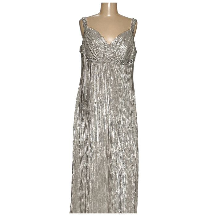 CACHET Silver Maxi Dress - Size 14