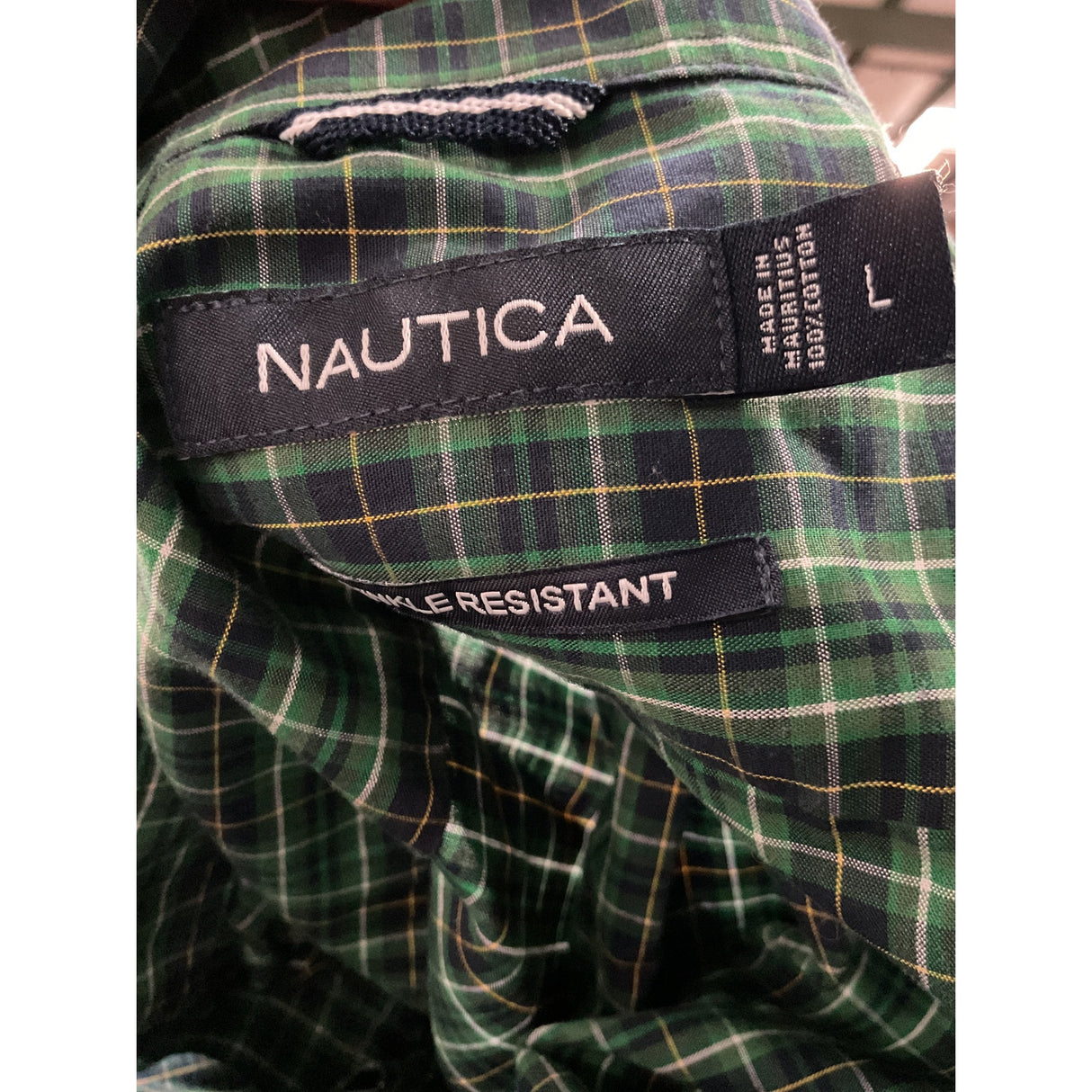 Nautica Green Men's Dress Shirt