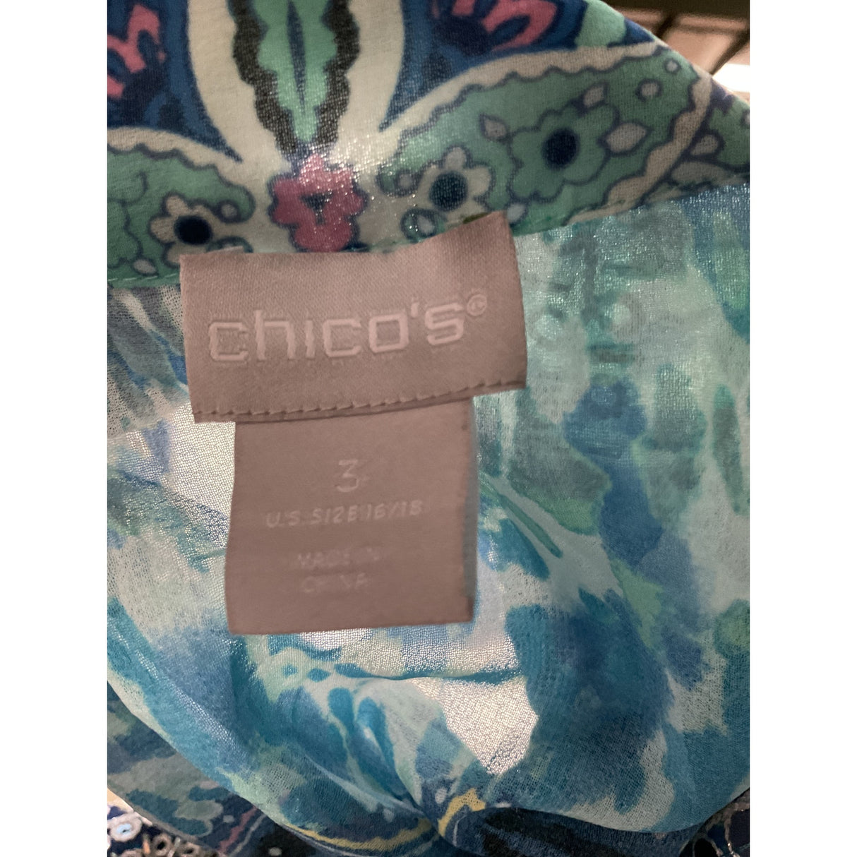 Chico's Women's Blue Blouse - Size 3