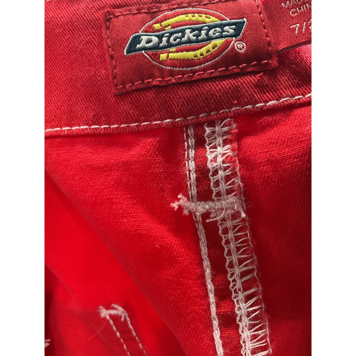 Dickies Red Denim Mini Skirt