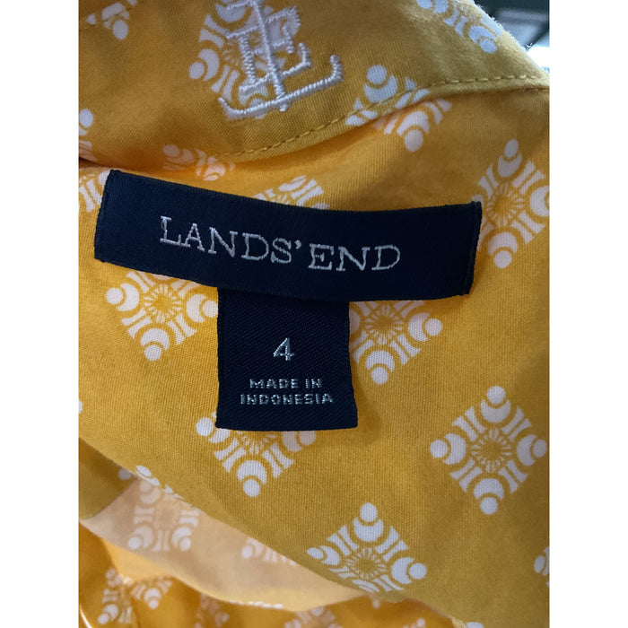 Lands' End Yellow Button-Up Top - Women's Size 4