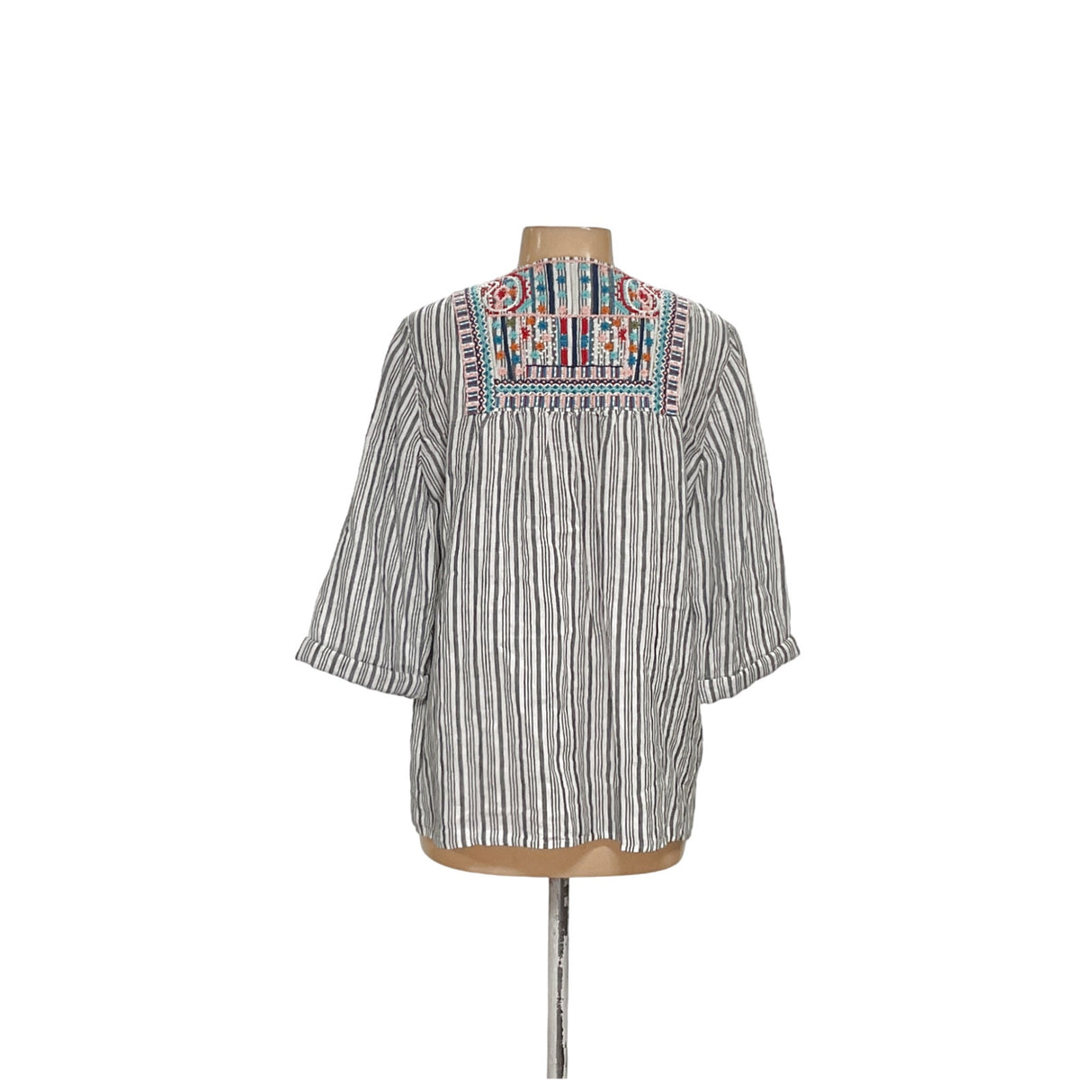 J.JILL Multicolor Linen Button-Up Top M 28in 23in Women's