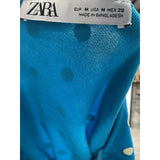 ZARA Blue Polka Dot Bodycon Dress