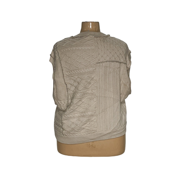 Free People Cream Cotton Vest Sweater Size L