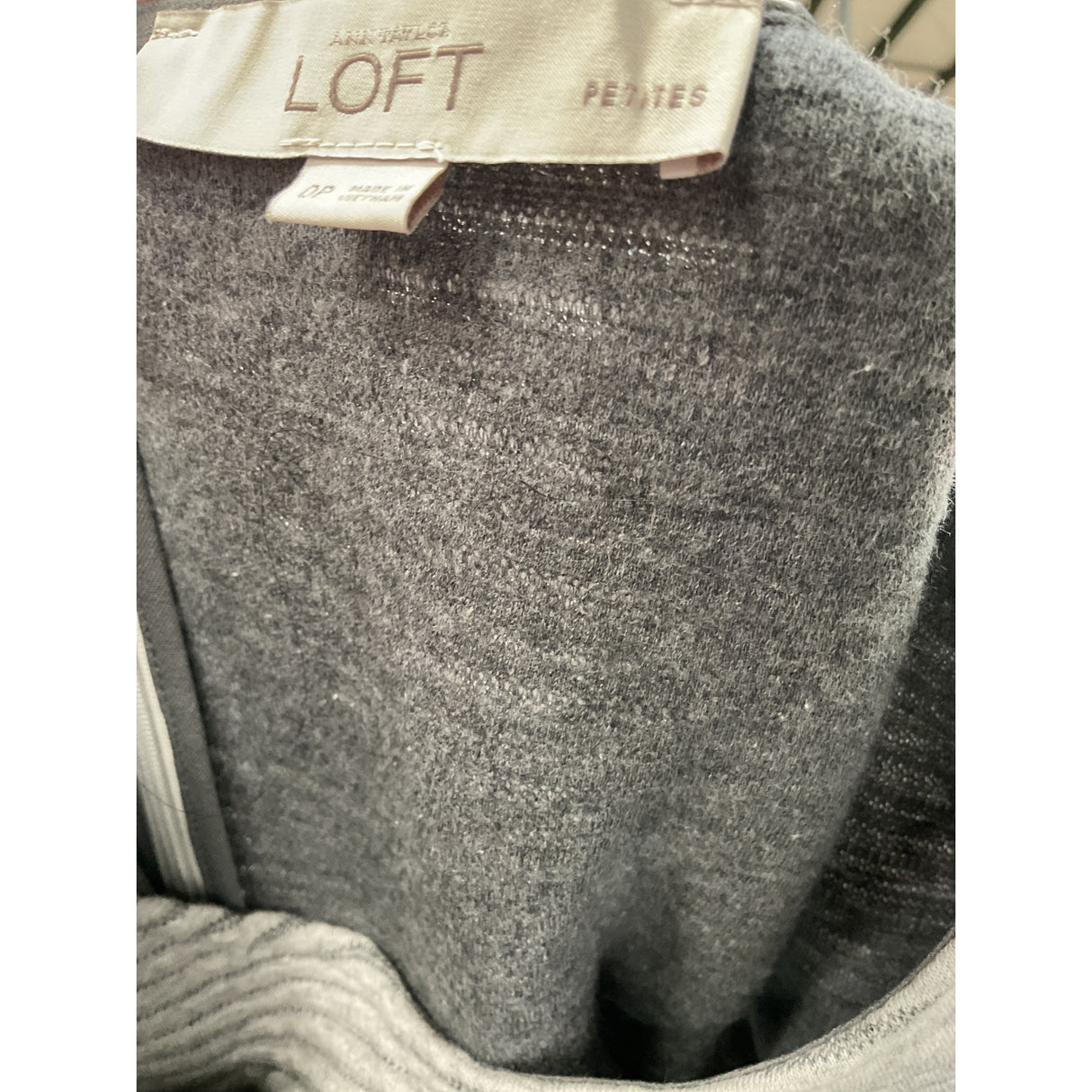 LOFT Gray Midi A-Line Dress (0p)