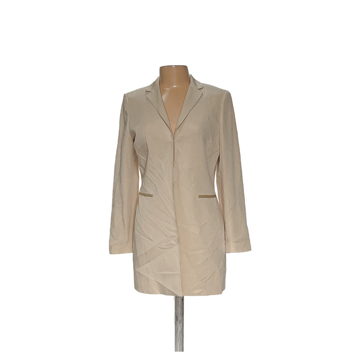 Ann Taylor Cream Silk Overcoat Women's Coat