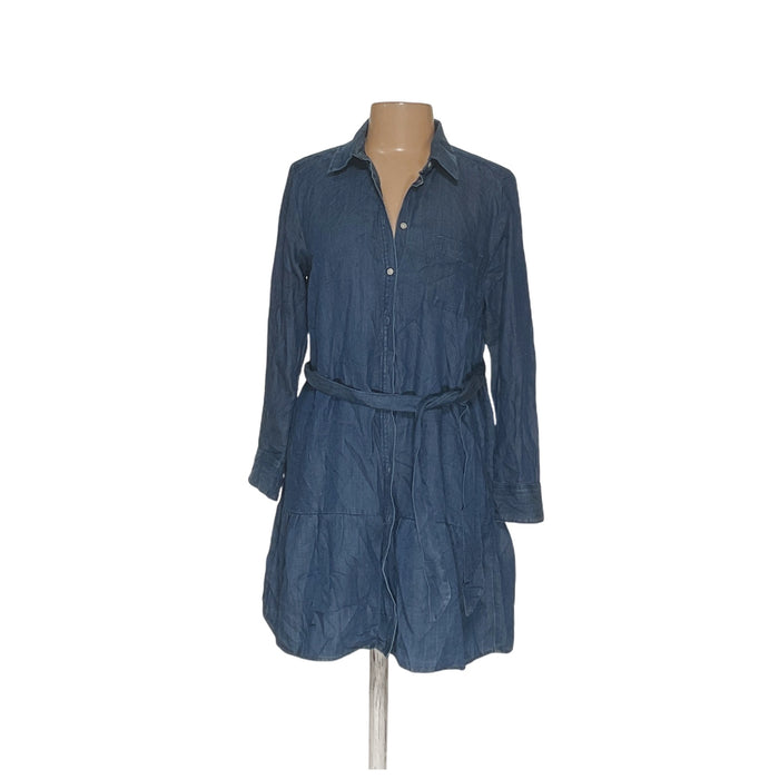 LOFT Blue Midi Shirt Dress - Size LP