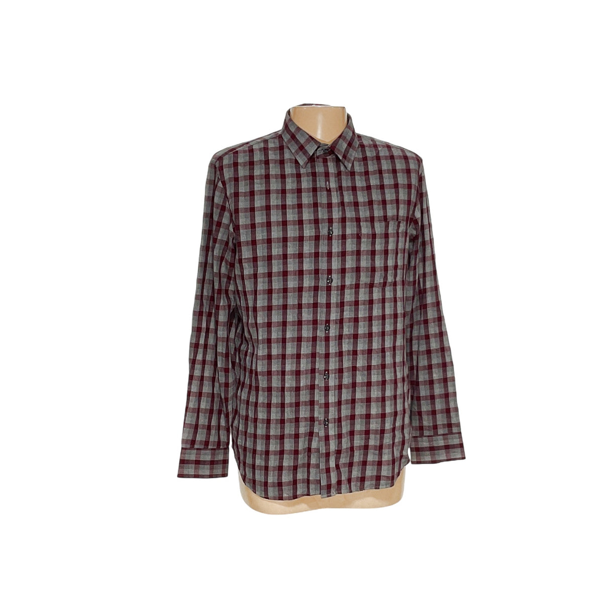 Banana Republic Men's Gray Plaid Button-Down Shirt