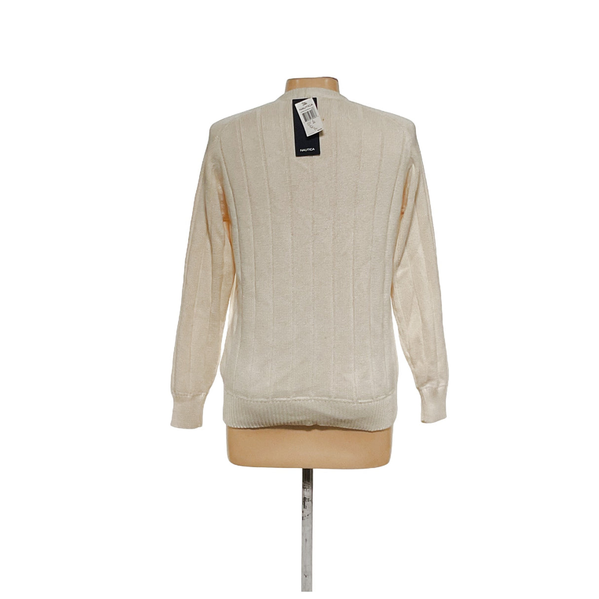 Nautica Cream Cotton Pullover Sweater, Medium