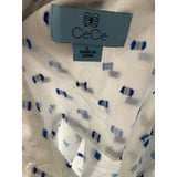 CeCe White Cotton Button-Up Top - Women's L