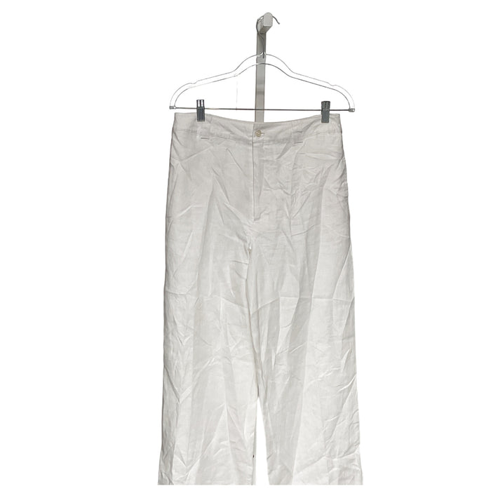 Coldwater Creek White Linen Ankle Pants