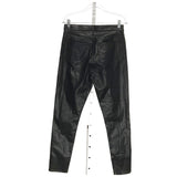 LOFT Black Faux Leather Straight Pants