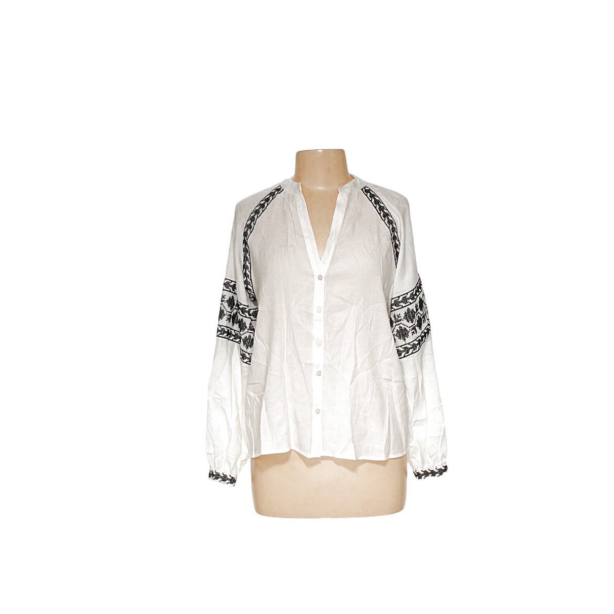 ZARA White Women's Button-Up Top in Size S