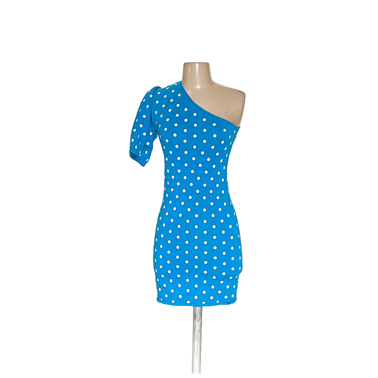 ZARA Blue Polka Dot Bodycon Dress