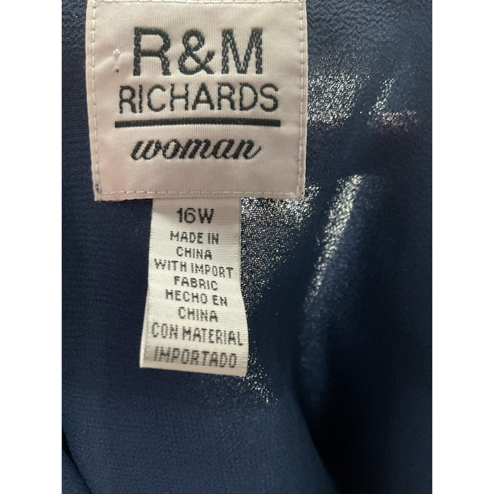 R&M Richards Blue Plus Size Blouse 16W