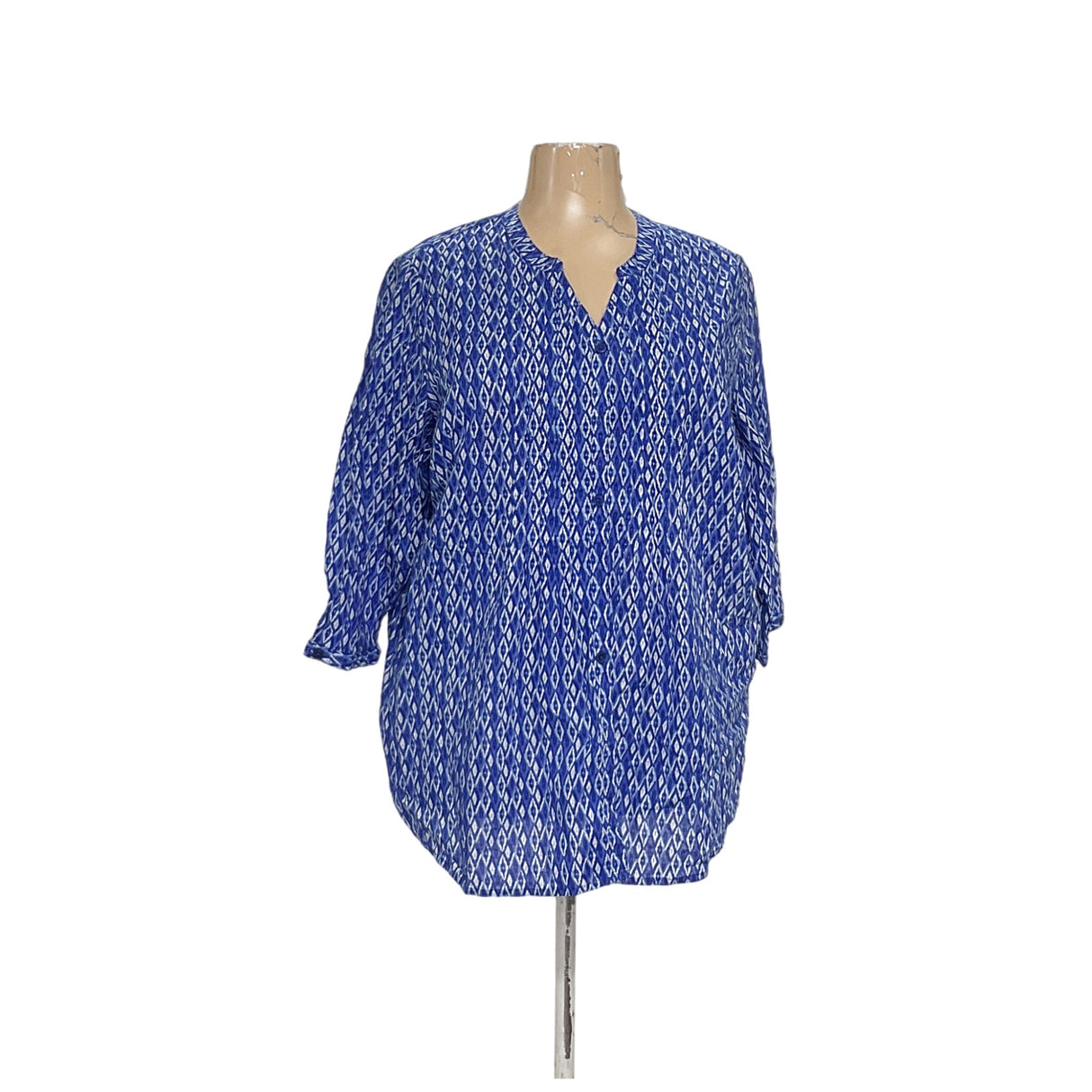 Catherines Blue Button-Up Top 2X