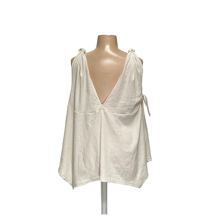 Free People Cream Cotton Activewear Top XL