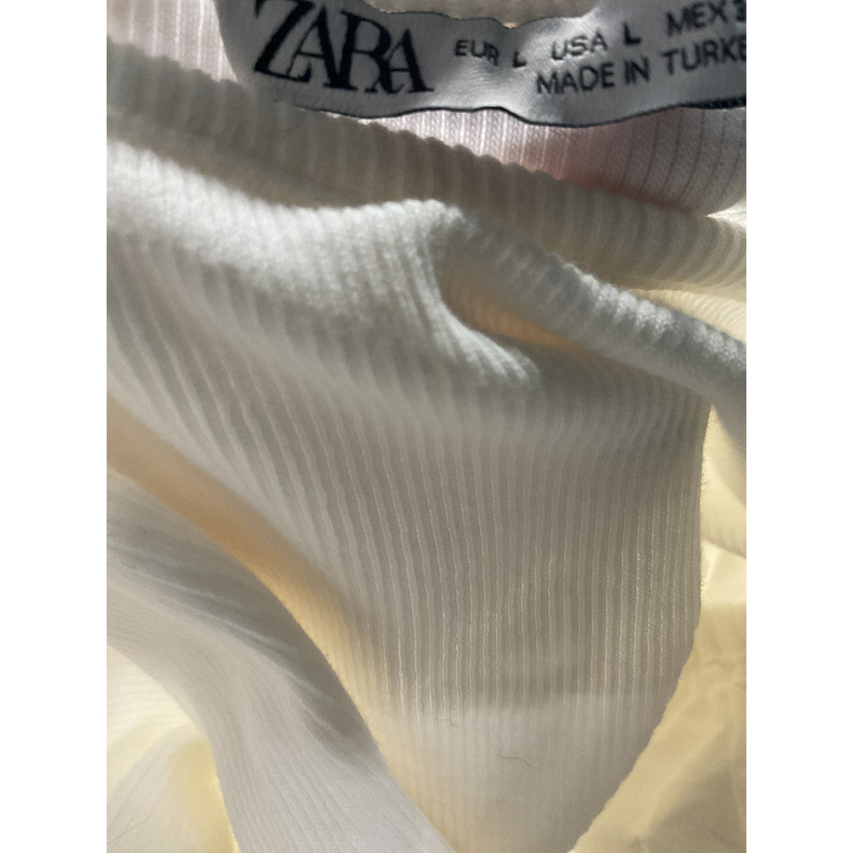 ZARA White Cotton Blouse - Women's L