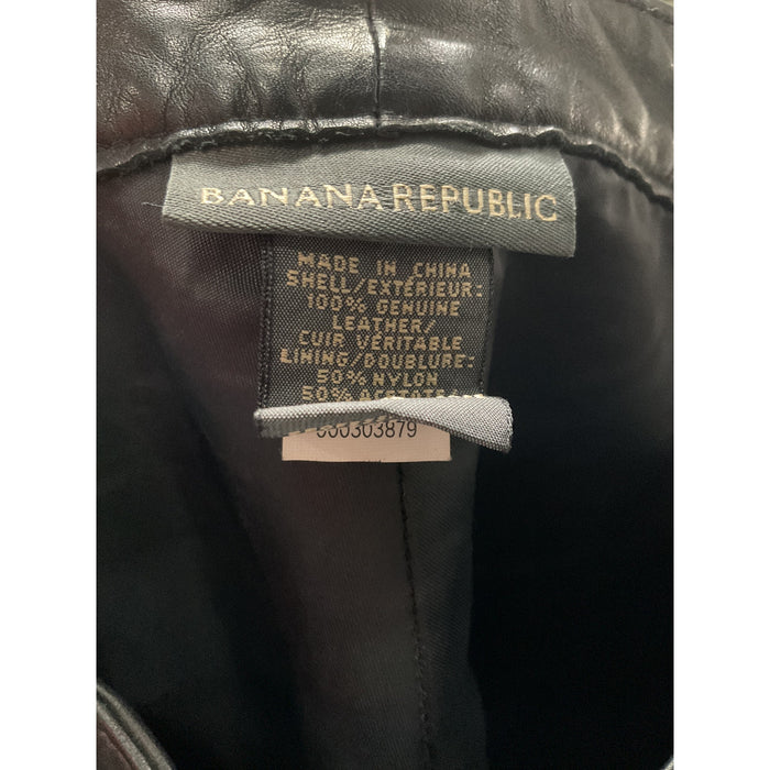 Banana Republic Women's Black Leather Ankle Pants Size 6