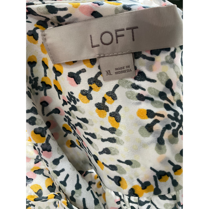 LOFT Multicolor Blouse XL 100% Cotton