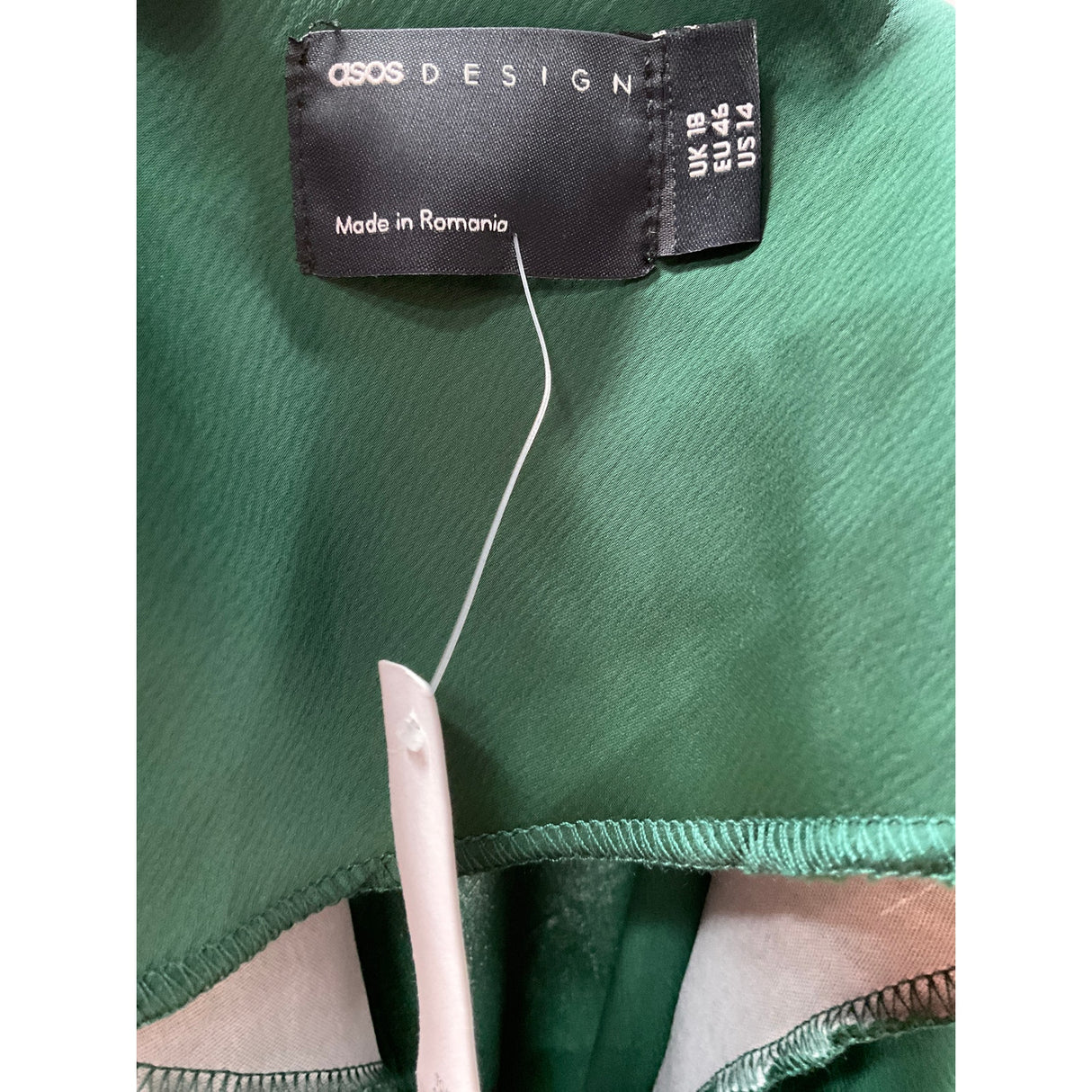 ASOS Green Satin Sheath Dress - Women's Size 14