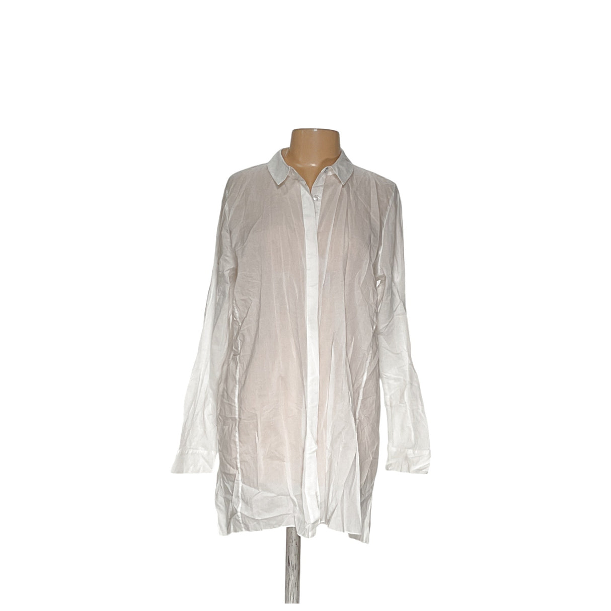 Cabi White 100% Cotton Button-Up Top XL