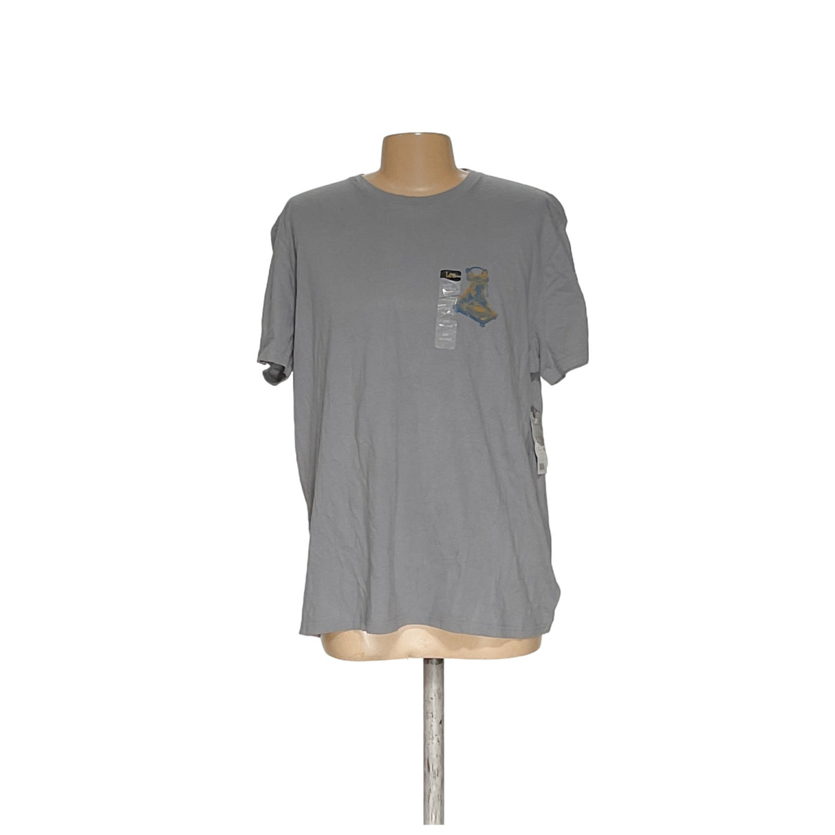 Lee Men's Gray Cotton T-Shirt - 2XL