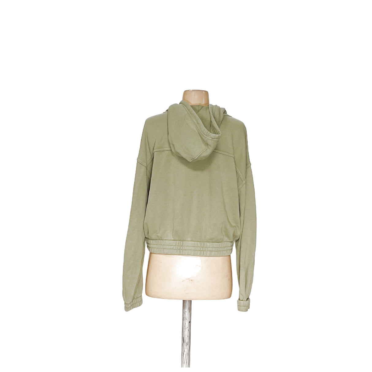 Aerie Green Cotton Full Zip Sweater, Size M