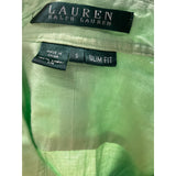 Lauren Ralph Lauren Women's Green Linen Button-Up Top Size S