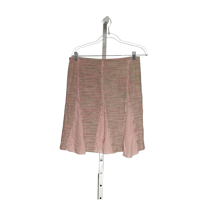 BCBGMAXAZRIA Pink Silk A-Line Skirt