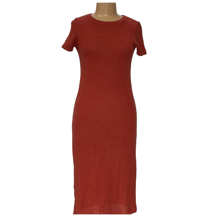 Zara Orange Midi Shift Dress - Size M