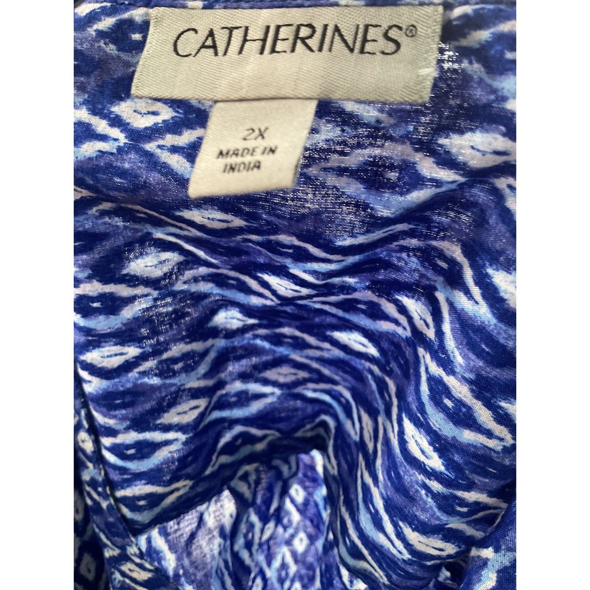 Catherines Blue Button-Up Top 2X