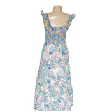 J. Crew Blue Floral Midi Dress, Size M