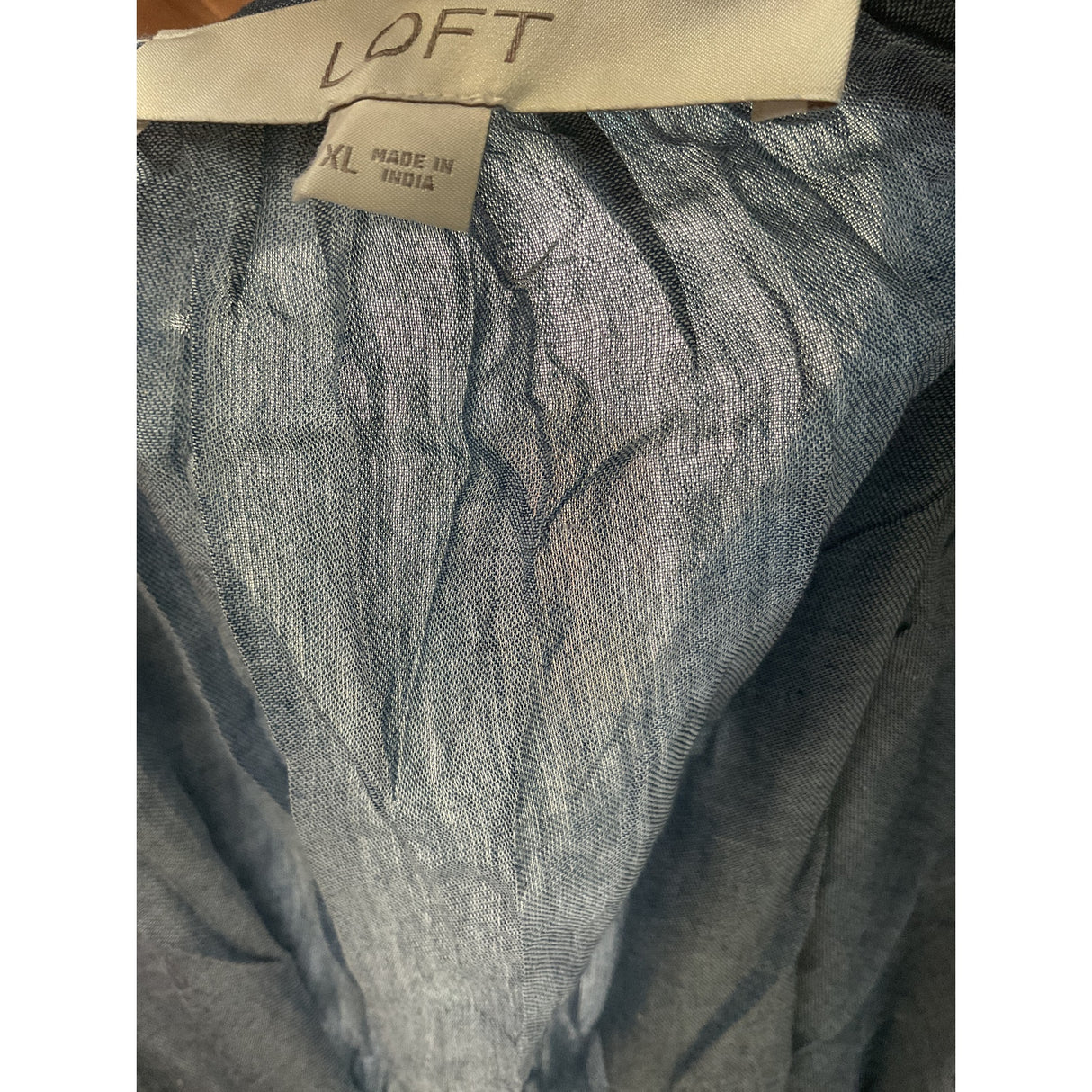 LOFT XL Blue Chambray Blouse