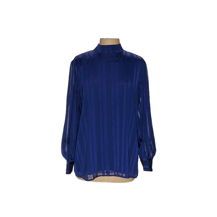 Ann Taylor Blue Cotton Blouse L