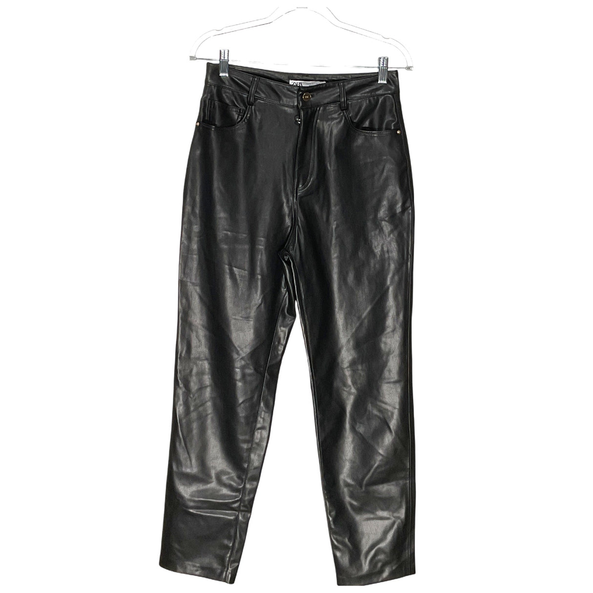 ZARA Black Faux Leather Pants - Women's Size 6