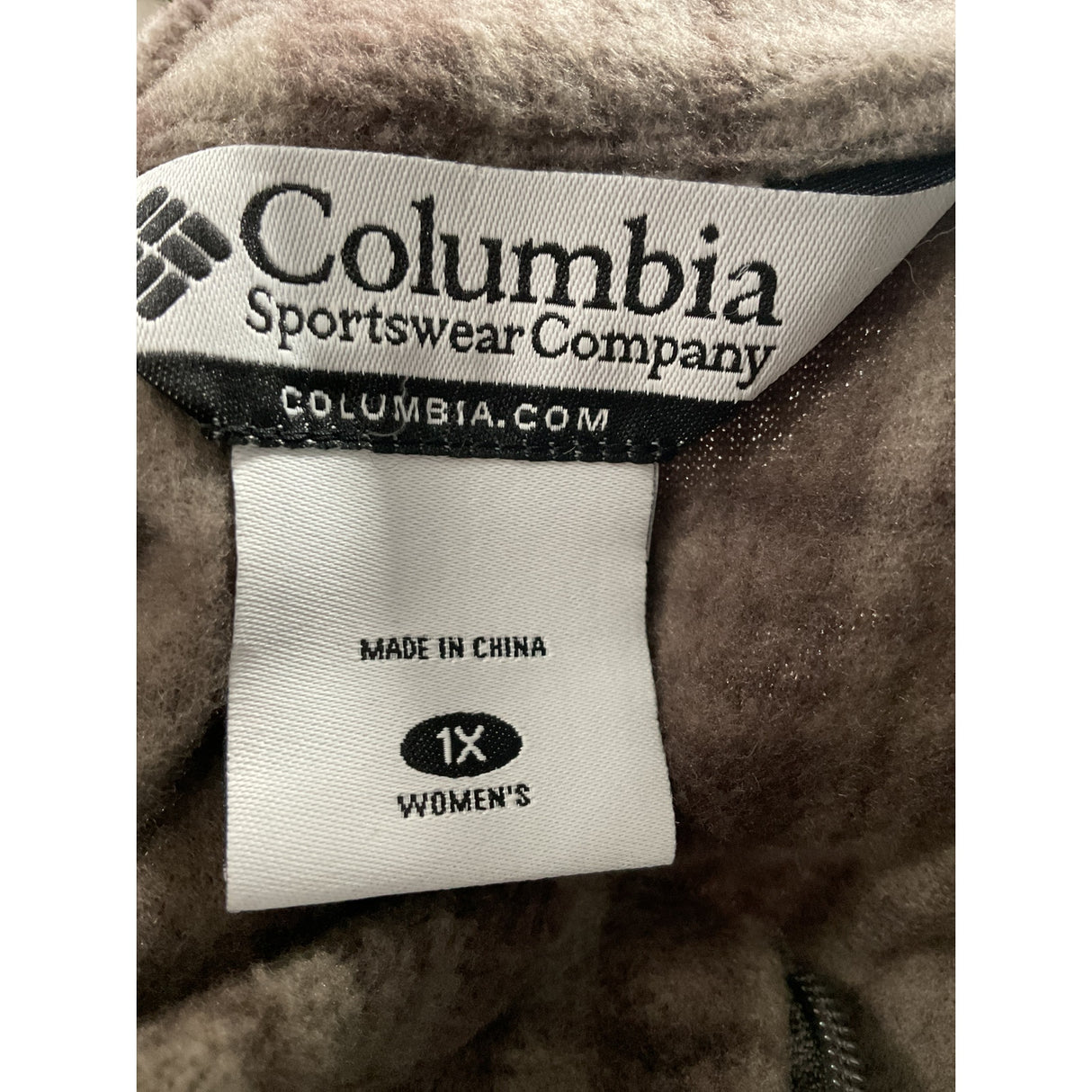 Columbia Brown Plaid Full Zip Sweatshirt 1X