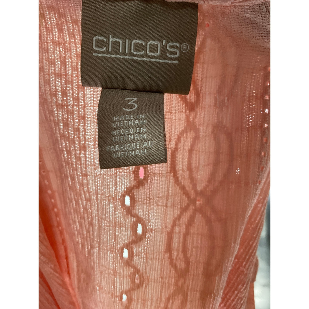 Chico's Women's Orange Button-Up Top, Size 3