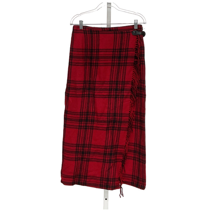 Eddie Bauer Red Wool A-Line Skirt